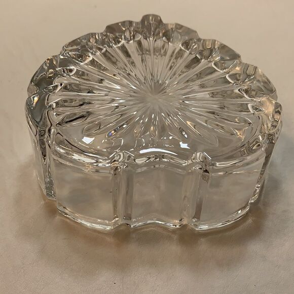 24 K Lead Crystal Heart Shaped Trinket Box Lid EUC - Picture 5 of 7